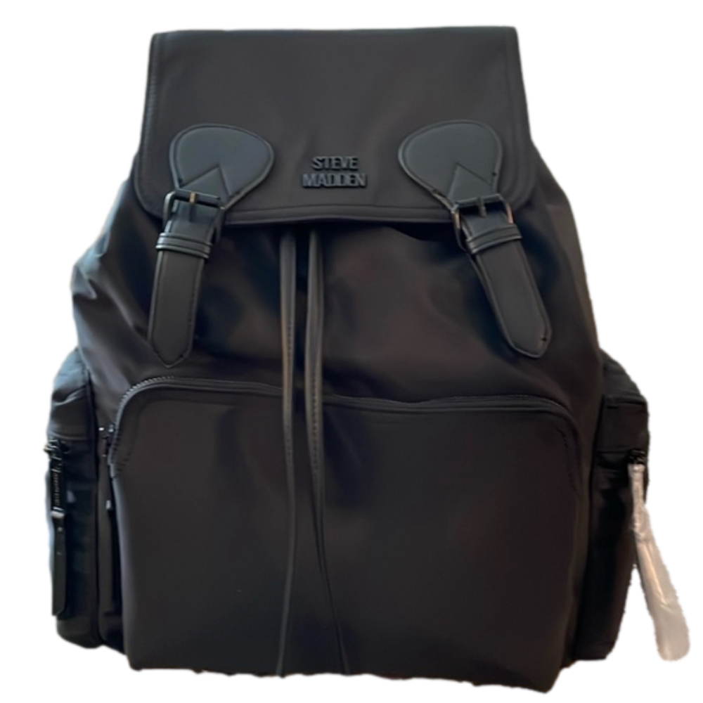NWT STEVE MADDEN BLACK ON BLACK BACKPACK